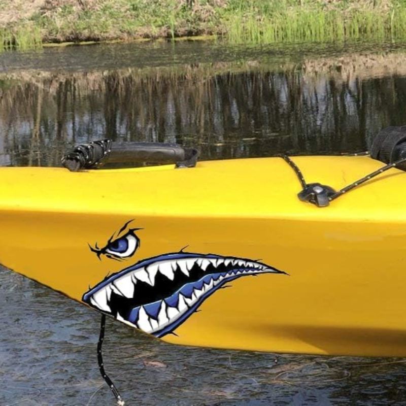 2PCS Shark Teeth Mouth Boat St - Fishing Boat Oar 评论和价格