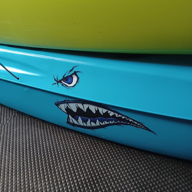 2PCS Shark Teeth Mouth Boat St - Fishing Boat Oar 评论和价格